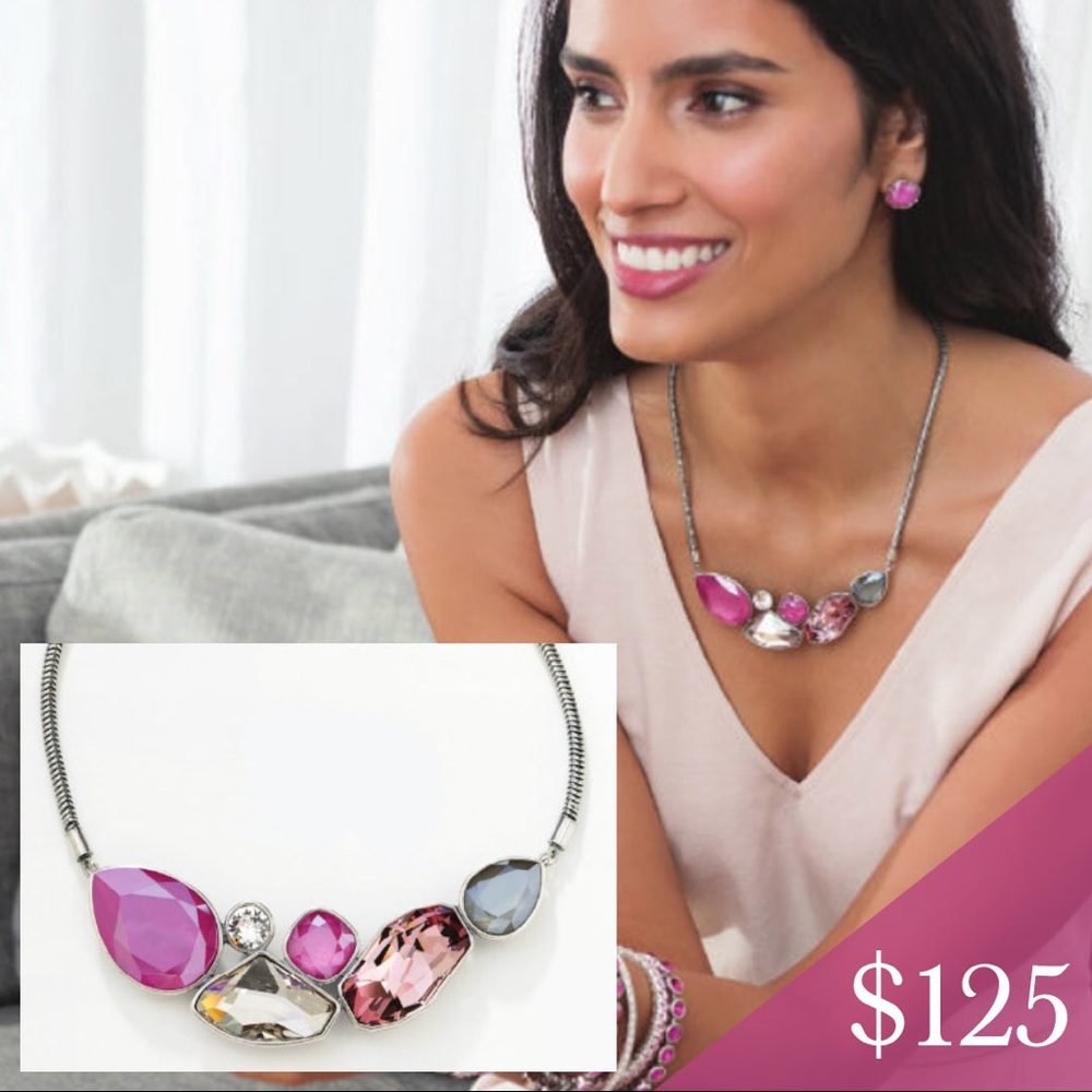 Touchstone Crystal by Swarovski Pink Sky Necklace